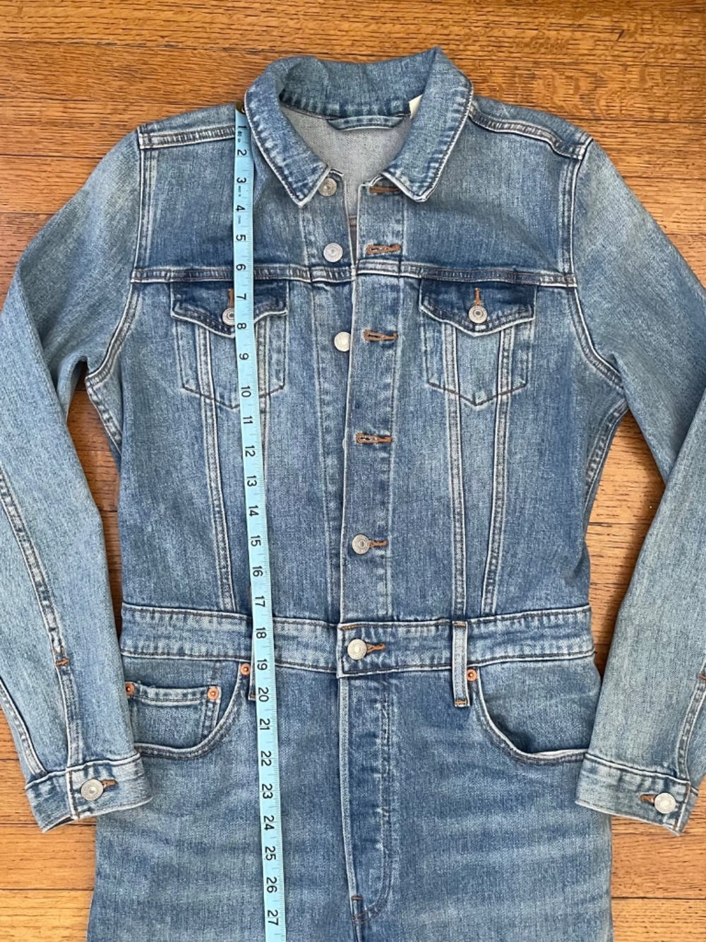 Levi’s Kick Flare Long Sleeve Denim Jumpsuit - Picture 4 of 12